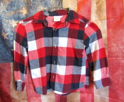 Camisa Jumping Bean 3T Niños Manga Larga Botones A Cuadros Roja/Blanca/Azul Foto 1 de 4