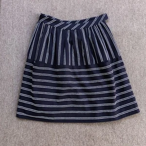 maeve anthropologie skirt full knee length navy pinstripe size 8 pockets - Picture 1 of 1