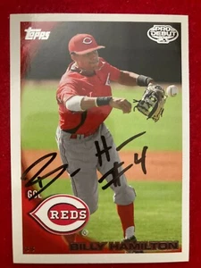 BILLY HAMILTON 2010 TOPPS PRO DEBUT ROOKIE SIGNED AUTO CINCINNATI #258 REDS GCL - Picture 1 of 3