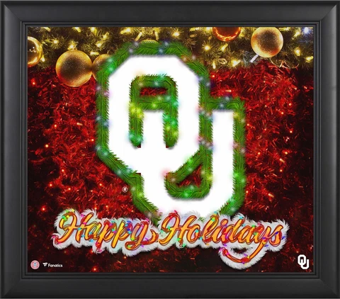 Oklahoma Sooners Framed 15" x 17" Happy Holidays Collage Cover
