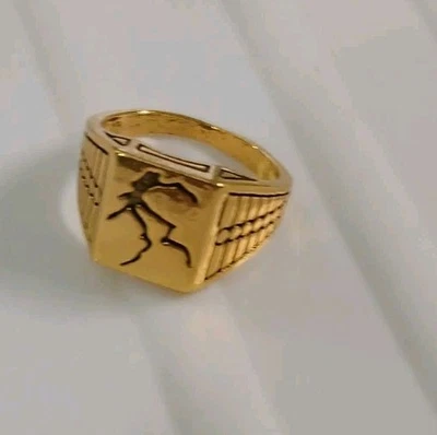 Anillo dorado para hombre talla 9 Foto 1 de 4