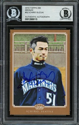 Ichiro Suzuki Signed 2010 Topps 206 Bronze Card 52 Mariners Beckett #12669115 - Image 1 of 2