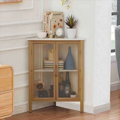 Mesa de canto triangular industrial 3 camadas multifuncional - Imagem 1 de 4