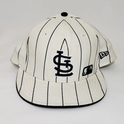 STL St. Louis Cardinals NewEra Hat 7 3/4 Vintage White Striped - Image 1 of 4