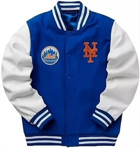 Giacca uomo NY Varsity Mets bomber NY giacca Letterman per uomo - Foto 1 di 7