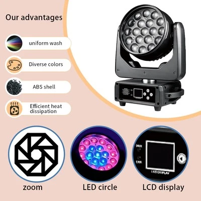 19x15w Zoom Wash Moving Head Light Led Dj Club Stage Light Led Moving Head - Image 1 of 4
