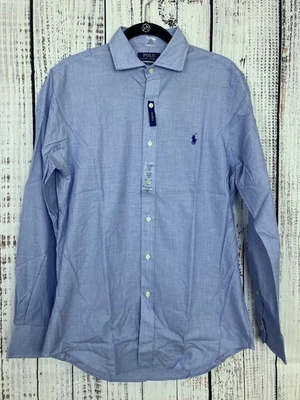 NWT Ralph Lauren Polo Slim Fit Button-Up Dress Shirt, Blue, Medium - Image 1 of 4