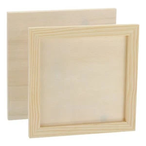 4pcs Unfinished Wood Canvas Panel 8x8" Deep 0.4" Wooden Panel Boards - Picture 1 of 5