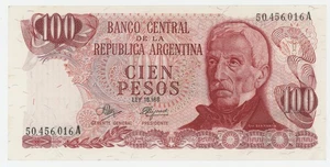 Argentinien 100 Pesos ND 1971-73 P 291 (2) UNC Banknote Stempelglanz. R016 - Bild 1 von 2