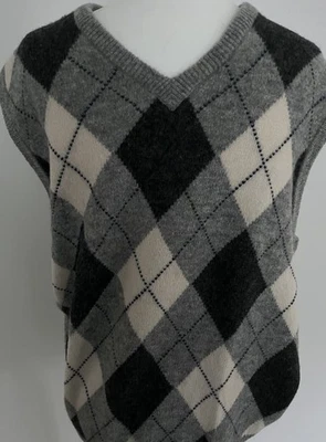 Polo Golf Ralph Lauren Colete Suéter Masculino Argyle Tamanho Grande Lã de Cordeiro - Imagem 1 de 3