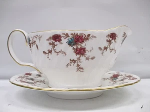 ANCESTRAL S376 by Minton Gravy Boat & Attached Stand made England - Picture 1 of 12