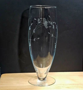 Princess House Heritage Vase 10,2" Boho geätzter Kristall Vintage Blume mundgeblasenes Glas - Bild 1 von 6