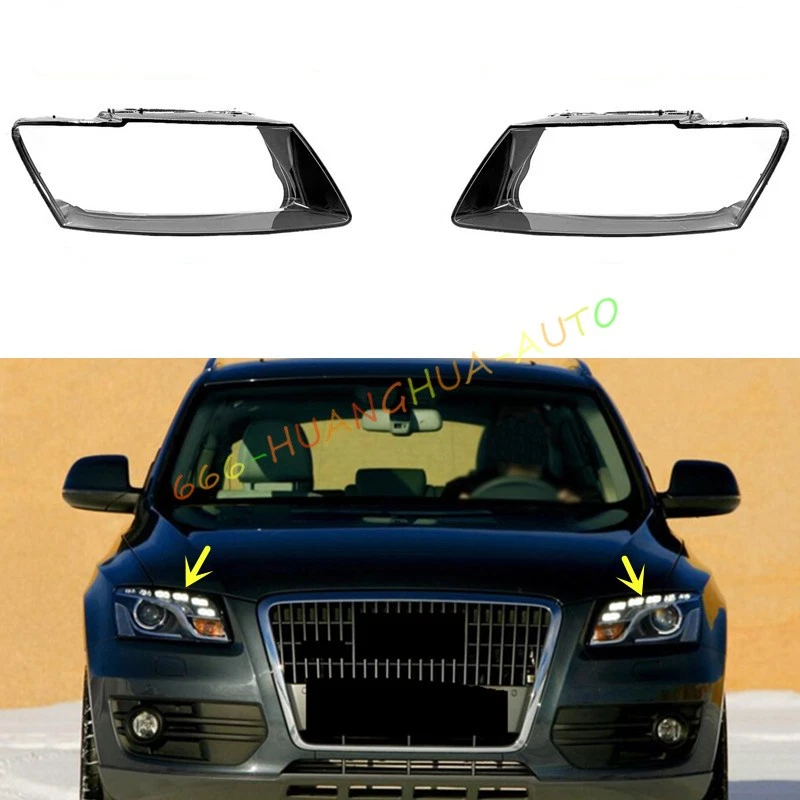 Both Side Headlight Clear Lens Replace Cover + Sealant For Audi Q5 2009-2012 - Image 1 of 4