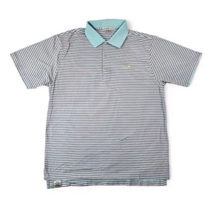 Peter Millar Herren Golf Poloshirt Medium Kauri Cliffs türkis blau rot gestreift - Bild 1 von 24