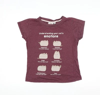 Camiseta para mujer Pusheen púrpura cuello redondo manga corta talla M Foto 1 de 4