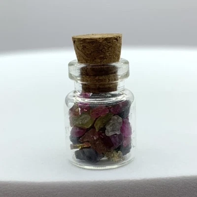 Genuine 10ct+ Rough Corundum Sapphires And Rubies Vial Of Loose Gemstones Gift - Image 1 of 2