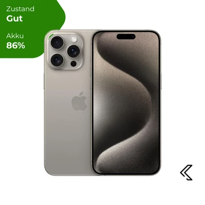 Apple iPhone 15 Pro Max 512GB Titan Natur, Gut - Refurbished, 24 Monate Garantie - Bild 1 von 4