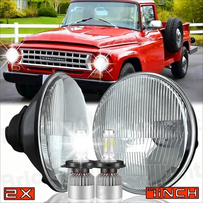 Par de faros LED redondos de 7 pulgadas para International Harvester Scout II 1973-1980 Foto 1 de 4