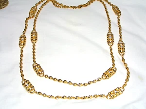 JBK...Jacqueline Kennedy...Silver Tone, Crystals Double chains Necklace... - Picture 1 of 14