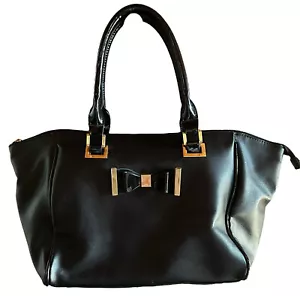 Lulu By Lulu Guinness Women's Purse Black Bow Shoulder Handbag Double Handles - Picture 1 of 24
