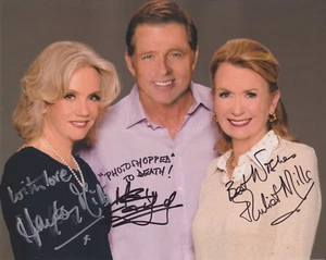 Hayley Mills Juliet Mills & Maxwell Caulfield HAND SIGNED 8x10 Photo Autograph B - Picture 1 of 2