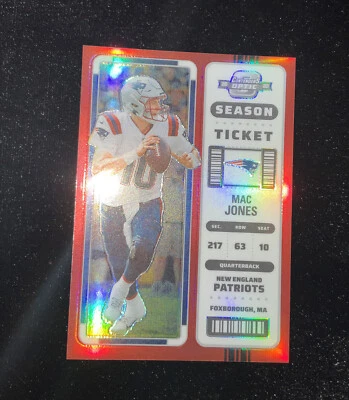 2022 Panini Contenders Optic Red #50 Mac Jones /175 - Image 1 of 4