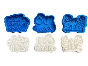 Bridal cookie cutter and embosser - Future Mrs; I do crew; bride to be -Hen's ni - Picture 1 of 10