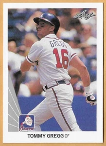 TOMMY GREGG ATLANTA BRAVES #86 - HOJA CASI NUEVA - MONTADA 1990 - Imagen 1 de 2