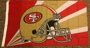 SAN FRANCISCO 49ers HELMET FREMONT DIE 3x5ft flag superior qlty GENUINE NFL Lic - Picture 1 of 4
