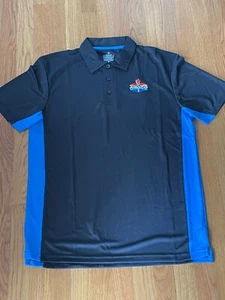 AMOCO Gasolinera Petróleo Empleado Uniforme Polo Negro y Azul Talla L Grande NUEVO - Imagen 1 de 5