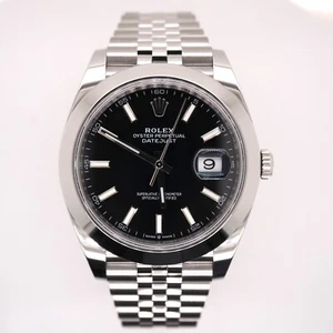 Rolex Mens Datejust II 41mm Black Index Dial Jubilee Steel Watch Ref 126300 - Picture 1 of 10