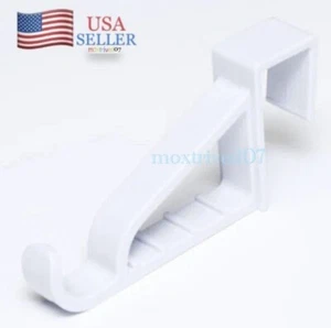 White Over the Door Plastic Clothes Hook Closet Storage Hanger Standard Mount - Picture 1 of 4
