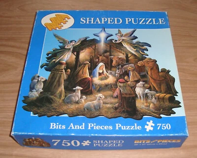 In the Manger Bits and Pieces 750 Piece Jigsaw Puzzle 20x27" Complete - Image 1 of 3