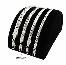 Men's Miami Cuban link Chain 5mm to 10mm 20" 24" 30" 14K White Gold Plated