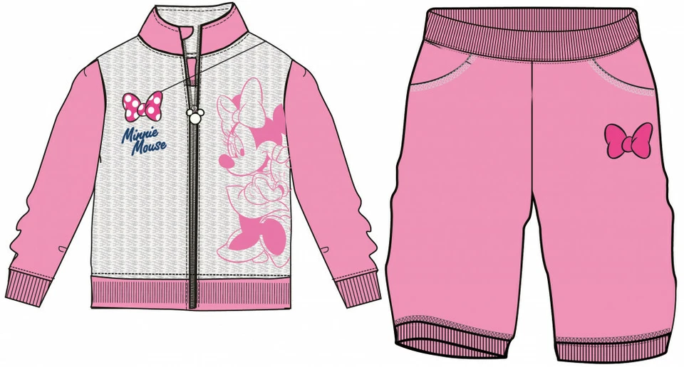 Tuta da jogging bambino Disney Minnie Mouse rosa 65% poliestere e 35% cotone - Immagine 1 di 1