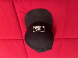 MLB OFFICIAL ON-FIELD CAP HAT UMPIRE FITTED BLACK NEW ERA 7 3/8 - Picture 1 of 5