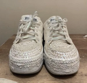 Sketchers Platform Sneakers Modified Womens 7.5 White Chunky Canvas Rare - Picture 1 of 10