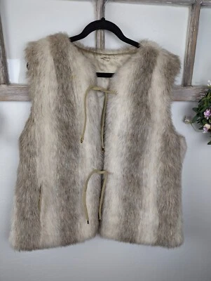 Chaqueta chaleco vintage de piel sintética para mujer M/L Foto 1 de 4