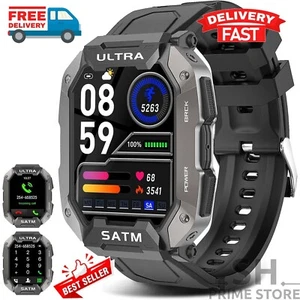 Military Smart Watch for Men(Call Receive/Dial)Rugged Tactical Fitness Tracker - Picture 1 of 7