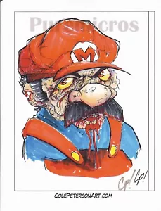 Stampa fan art firmata Zombie Mario di Cole Peterson ColePetersonArt - Foto 1 di 1