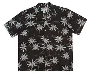 Paradise Found Herren Makani Windpalme Hawaiihemd, schwarz, S - Bild 1 von 2