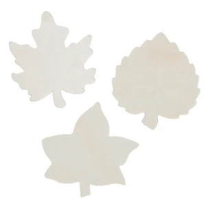Do It Yourself Unfinished Wood Leaf Shapes - Craft Kits - 12 Pieces - Picture 1 of 2