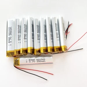 Batería recargable de polímero LiPo de 3,7 V 250 mAh 601045 para bolígrafo de video auricular GPS - Imagen 1 de 19