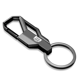 Jeep Grill Logo Gunmetal Black Carabiner-style Snap Hook Metal Key Chain - Picture 1 of 5