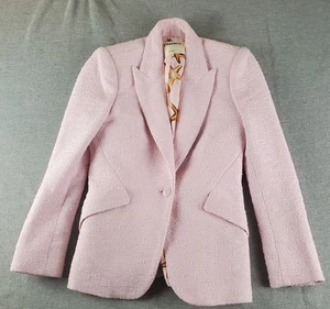 L'AGENCE Womens Chamberlain Tweed Blazer Sof Pink Size 0 Jacket Office - Picture 1 of 20
