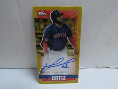 2023 Topps David Ortiz Mini Card On Card Auto Red /5 Red Sox - Image 1 of 2