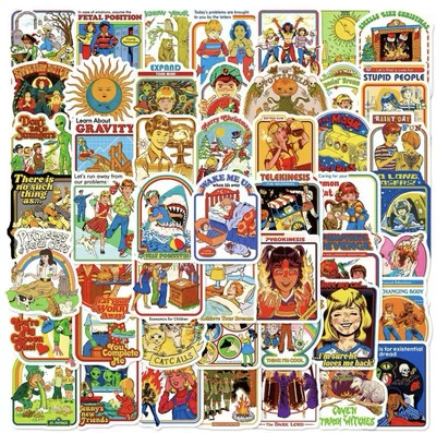 Steven Rhodes Niños Estilo Retro Pegatinas 50pk Mezcla Sarcasmo Dibujos Animados ENVÍO GRATUITO Foto 1 de 4