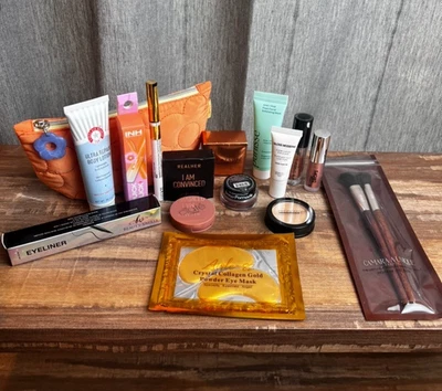 IPSY Lot  Glam Bag Beauty Skincare Travel  Samples & Brushes - Image 1 of 4