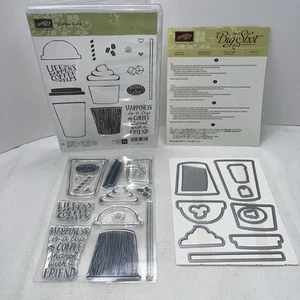 Stampin Up! Set francobolli caffè caffè 143677 e tazzine caffè Framelits fustelle lotto - Foto 1 di 11
