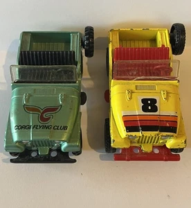 (2) Vintage Diecast Corgi Jeep CJ-5's - Renegade & Flying Club - 1970's & 80's - Picture 1 of 10